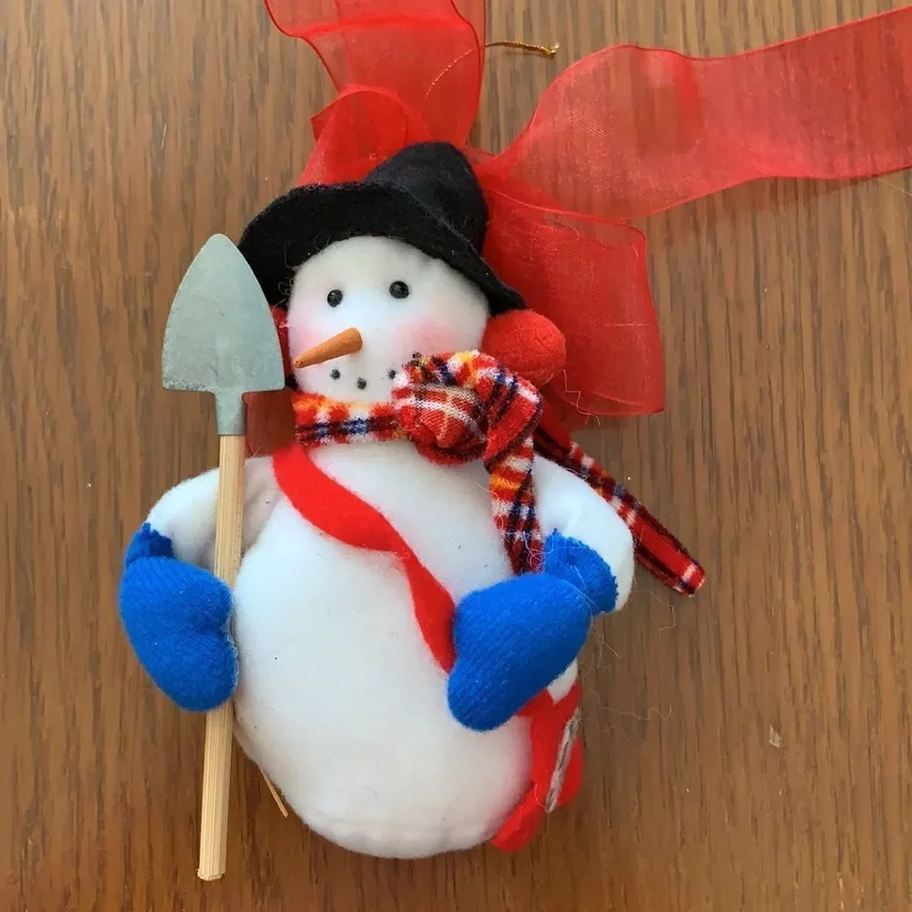 2 cloth snowman Christmas tree ornaments‎